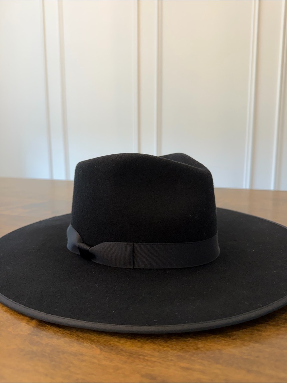 Lack Of Color Black Wide-Brim Fedora with Ribbon
